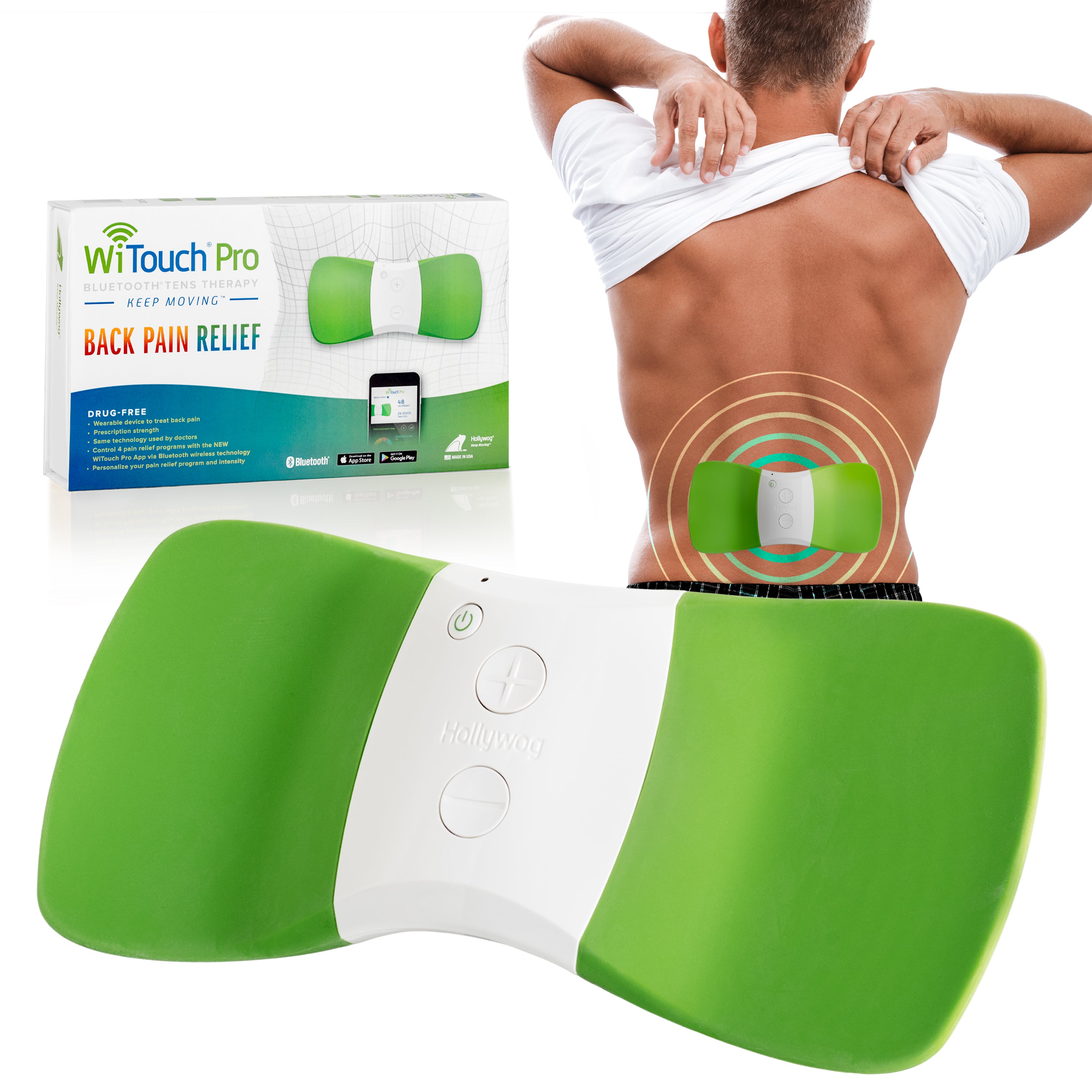 WiTouch Pro TENS Unit for Back Pain Relief